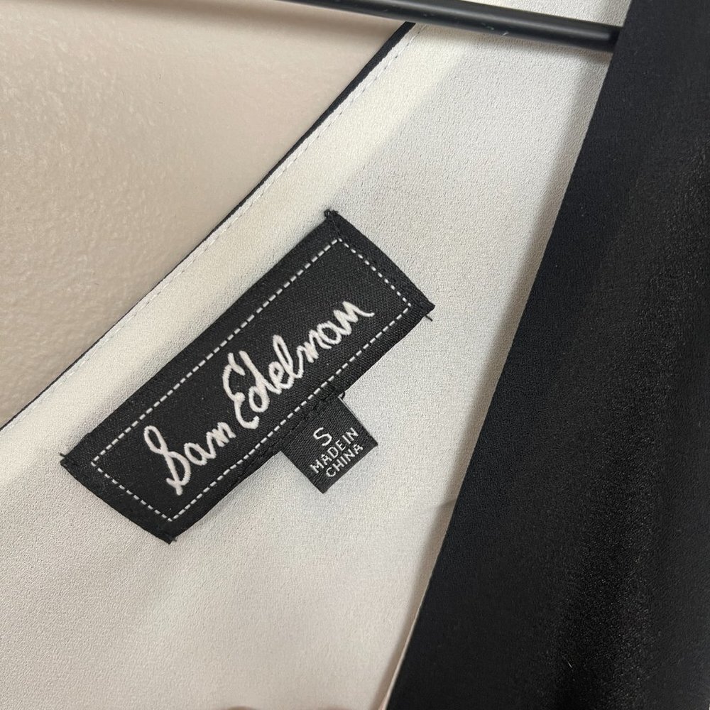 Sam Edelman Black & White Double Layer Sleeveless Top - Picture 5 of 12